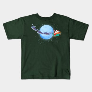 Santa Claus Riding whale Kids T-Shirt